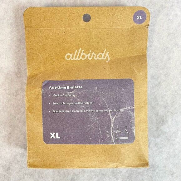 allbirds Anytime Bra Womens Size XL Purple Organic Cotton Bralette Wireless NEW! - Picture 1 of 7
